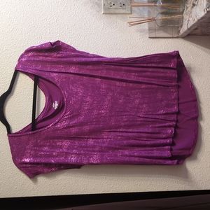 Purple shimmer tee size L New w/o tags